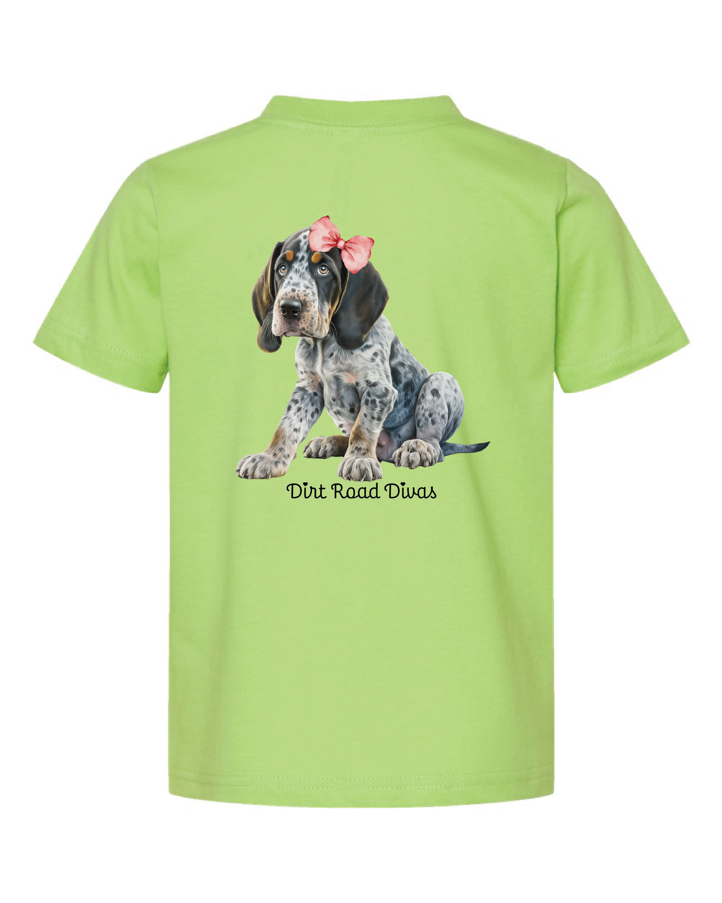 Girl Blue-tick Hound T-shirt back view.