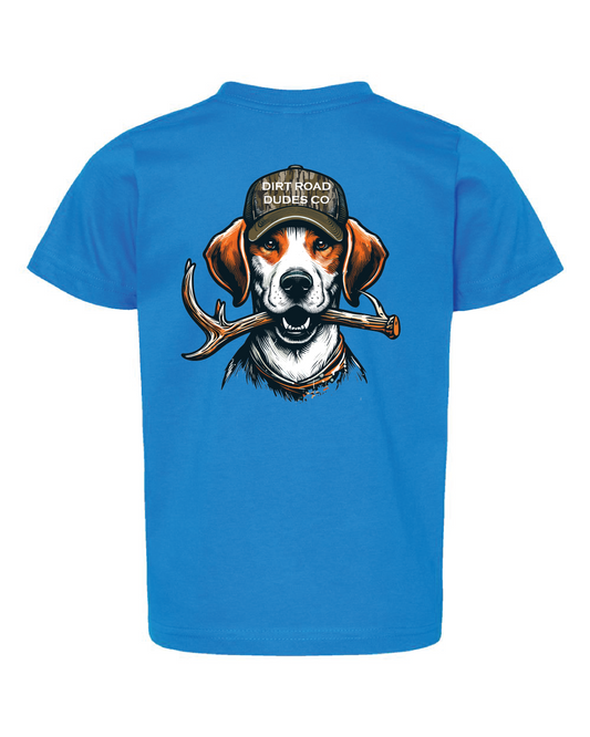 Dog Holding Antler Kids Tee