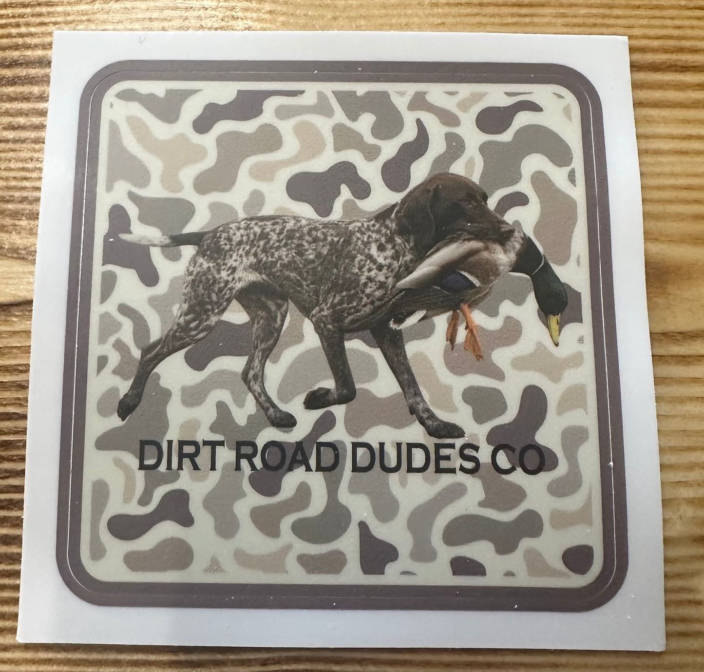 Camo Pointer Dog Sticker