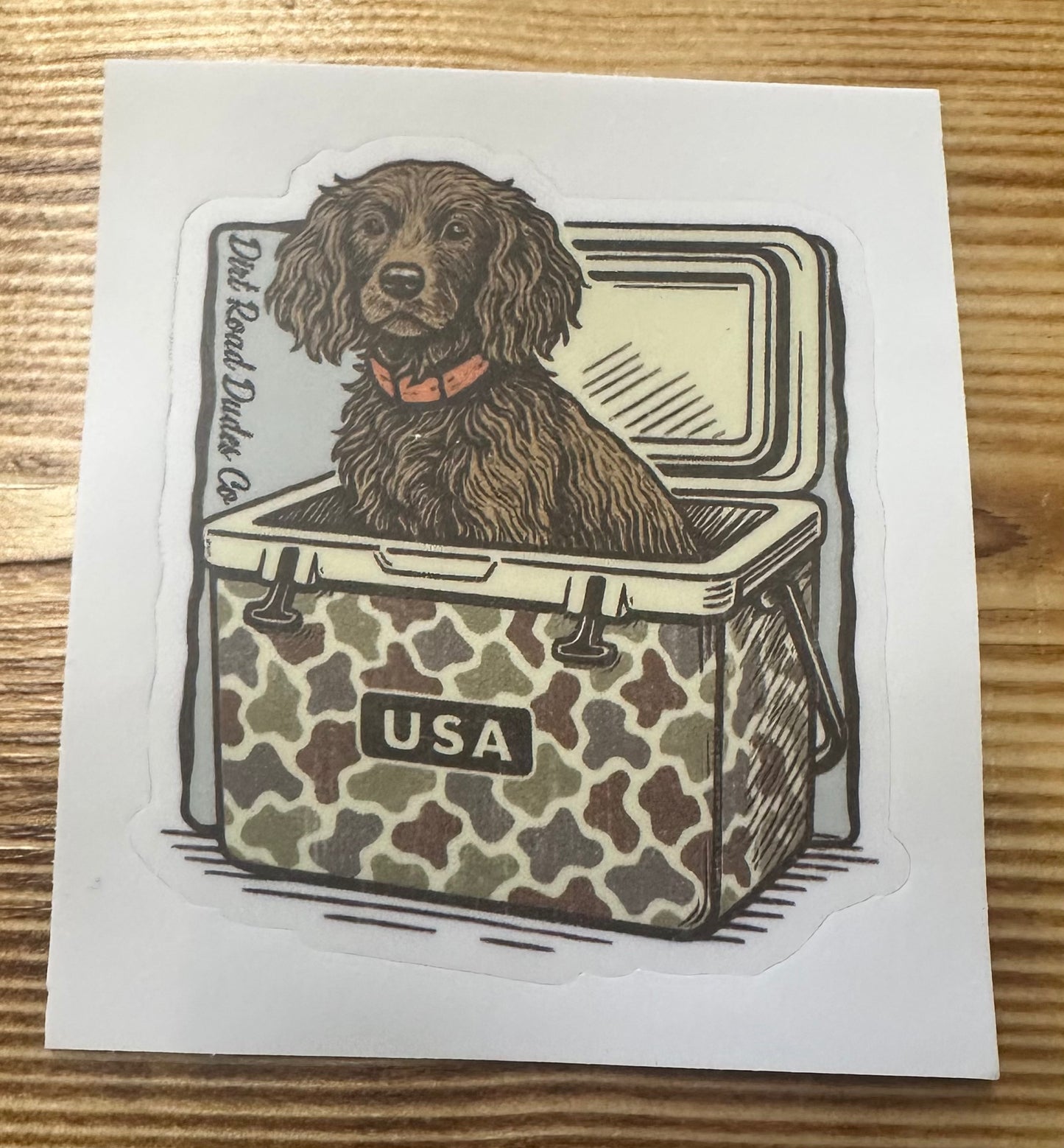 Dog In Cooler Sticker
