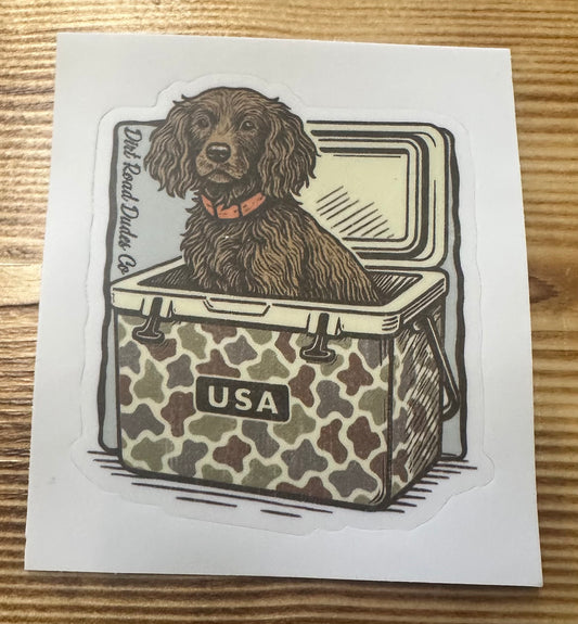 Dog In Cooler Sticker