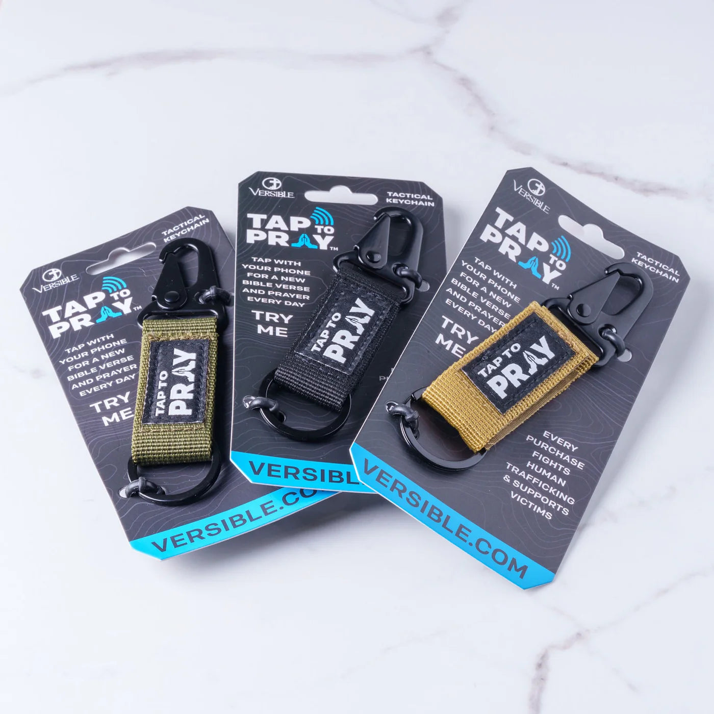 TAP TO PRAY® TACTICAL CARABINER KEYCHAIN